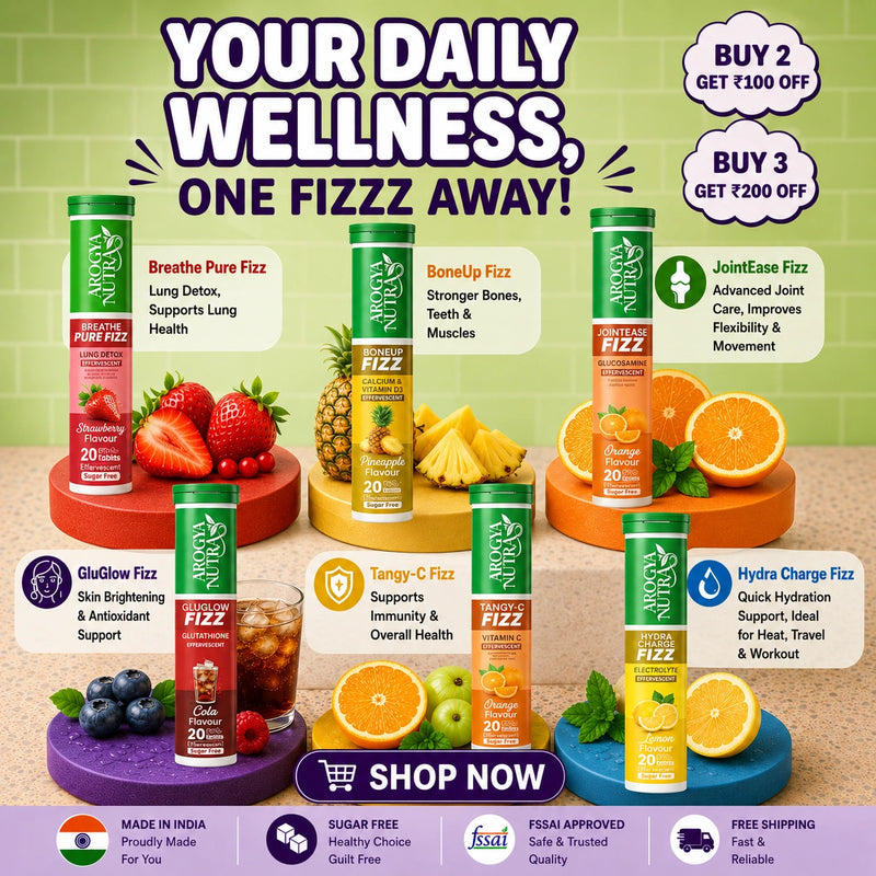 Various of Arogya Nutra fizz products