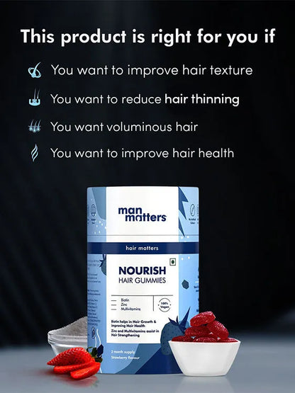 BioGlow Hair Gummies | Biotin + Zinc & Multivitamins (Raspberry Flavor)