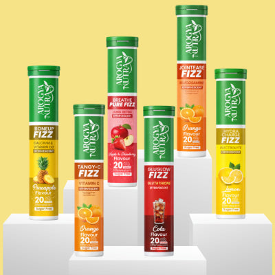 Various of Arogya Nutra fizz products 