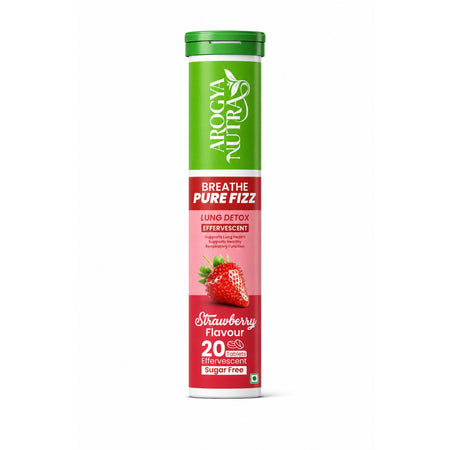 Arogya Nutra Breathe Pure Fizz supplement tube on a white background