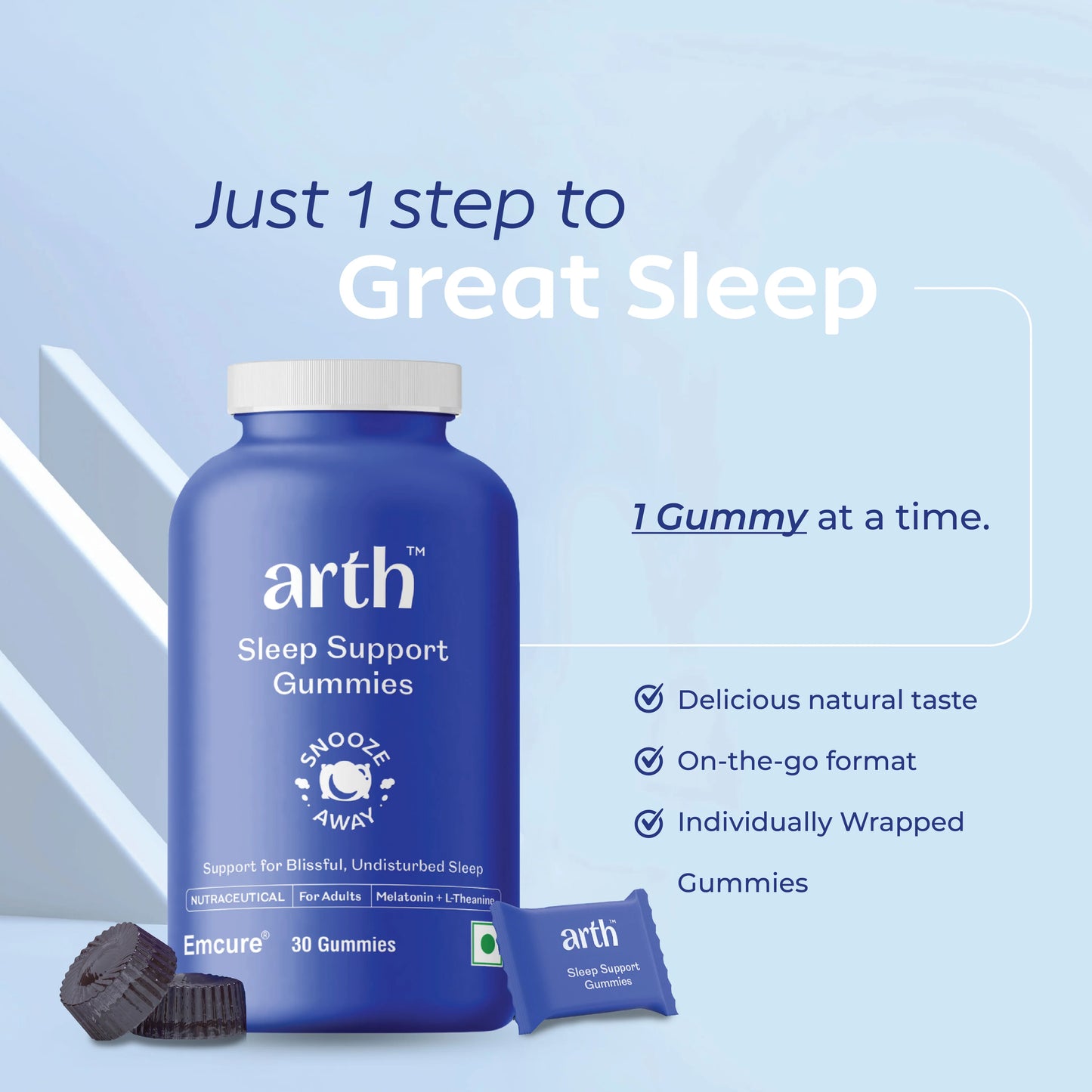 DreamEase Sleep Gummies | Melatonin + L-Theanine & Chamomile (Blueberry Flavor)