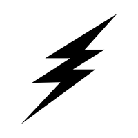 Black lightning bolt symbol on a white background