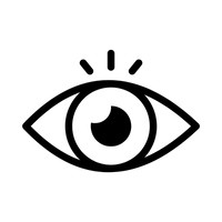 Black eye icon on a white background