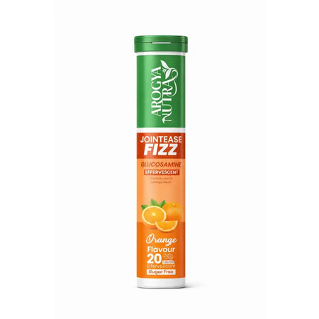Arogya Nutra JointEase Fizz Glucosamine effervescent tablet tube on a white background